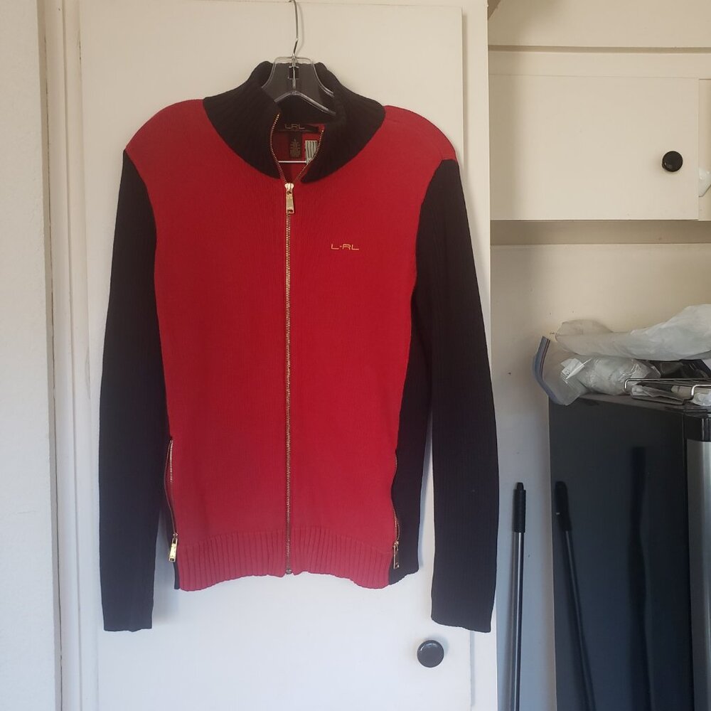 Lauren Ralph Lauren Black and Red Sweater Size Small